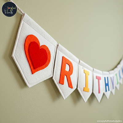 Personalized Custom Name Felt Flag Garland