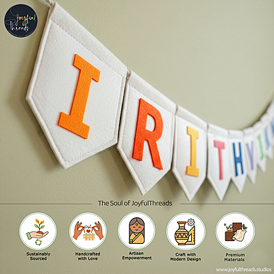 Personalized Custom Name Felt Flag Garland