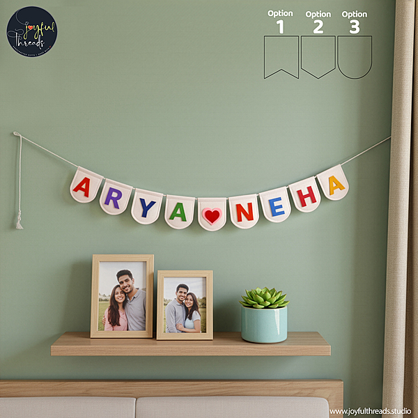 HeartStrings Personalized Name Felt Flag Garland