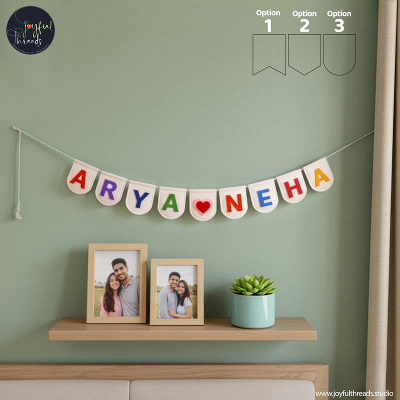 HeartStrings Personalized Name Felt Flag Garland