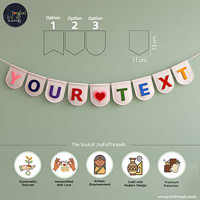 HeartStrings Personalized Name Felt Flag Garland