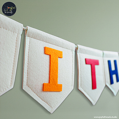 HeartStrings Personalized Name Felt Flag Garland