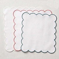 Scallop Edge Cloth Napkins-multi colour–set of 4-Reusable & Washable Table Napkins