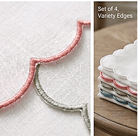 Nature Abani Scallop Edge Cloth Napkins-multi colour–set of 4-Reusable & Washable Table Napkins