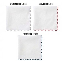 Scallop Edge Cloth Napkins-multi colour–set of 4-Reusable & Washable Table Napkins