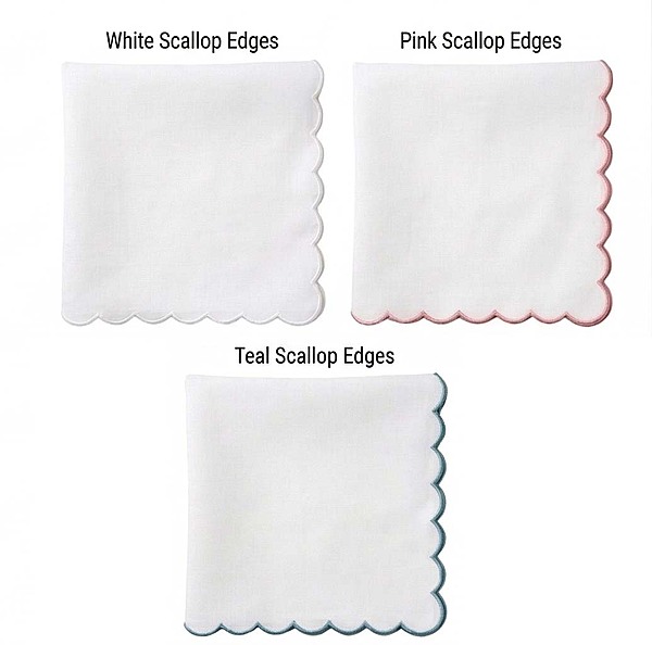 Scallop Edge Cloth Napkins-multi colour–set of 4-Reusable & Washable Table Napkins