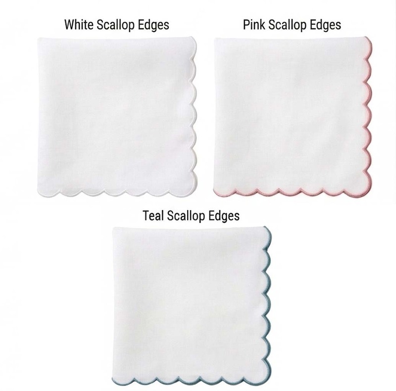 Scallop Edge Cloth Napkins-multi colour–set of 4-Reusable & Washable Table Napkins