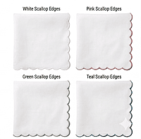 Nature Abani Scallop Edge Cloth Napkins-multi colour–set of 4-Reusable & Washable Table Napkins