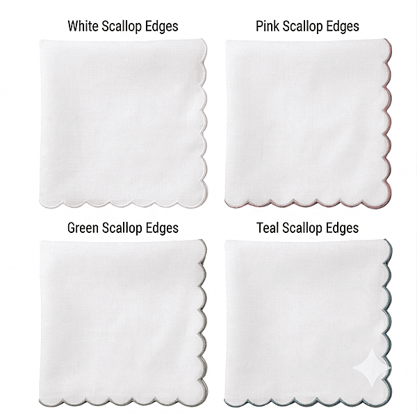 Nature Abani Scallop Edge Cloth Napkins-multi colour–set of 4-Reusable & Washable Table Napkins