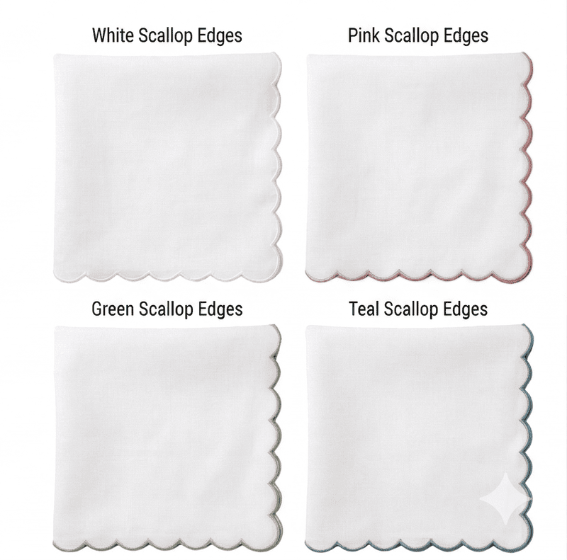 Nature Abani Scallop Edge Cloth Napkins-multi colour–set of 4-Reusable & Washable Table Napkins