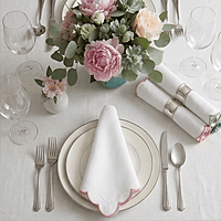 Nature Abani Scallop Edge Cloth Napkins-multi colour–set of 4-Reusable & Washable Table Napkins