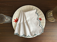 Nature Abani Scallop Edge Cloth Napkins – Set of 4, 100% Cotton, Reusable & Washable Table Napkins