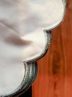 Nature Abani Scallop Edge Cloth Napkins – Set of 4, 100% Cotton, Reusable & Washable Table Napkins