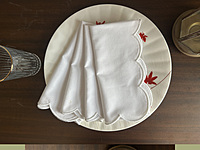 Nature Abani Scallop Edge Cloth Napkins – Set of 4, 100% Cotton, Reusable & Washable Table Napkins