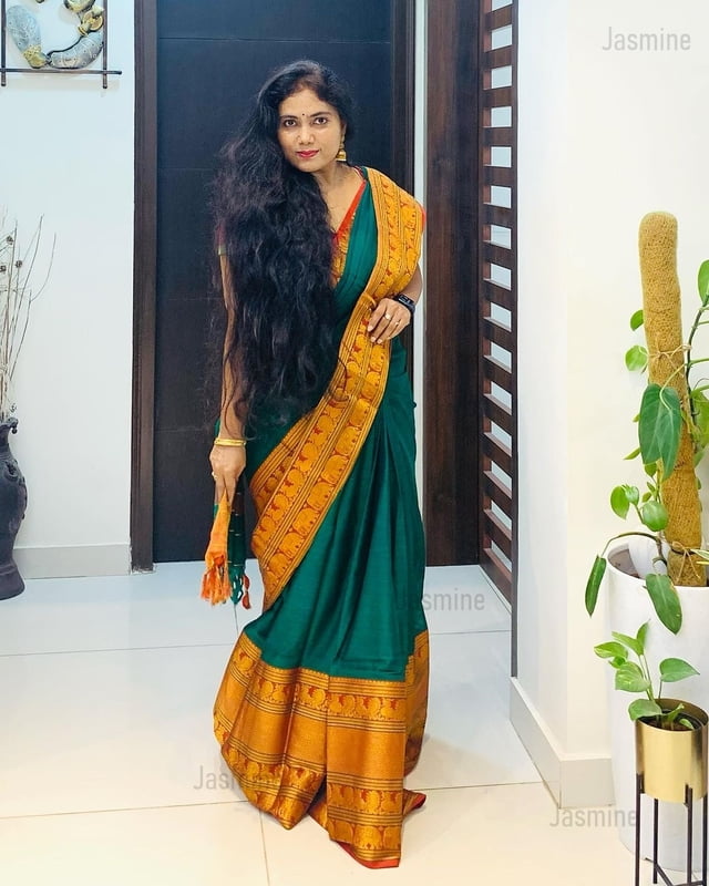 Big Border - Bottle Green ( Pure Narayanpet )