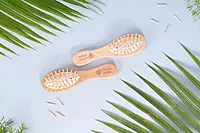 Wooden bamboo bristle hair brush for healthy hair growth