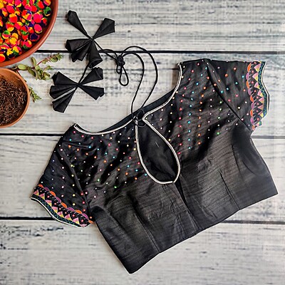 Navrang Black Readymade Blouse