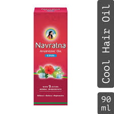 Navratna Ayurvedic Cool Hair Oil With 9 Active Herbal Ingredients 90 ml