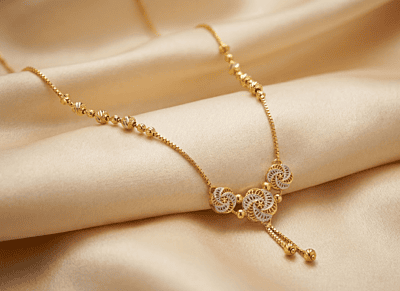 18 kt Gold Gilded Swirl Necklace