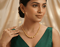 18 kt Golden Diamond-Cut Orb Necklace