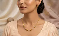 18 kt Gold Two-Tone Golden Barrel Necklace Set