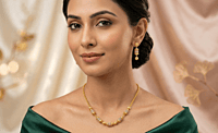 18 kt Gold Two-Tone Golden Barrel Necklace Set