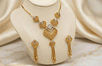 18 kt Gold Regal Lattice Necklace Set