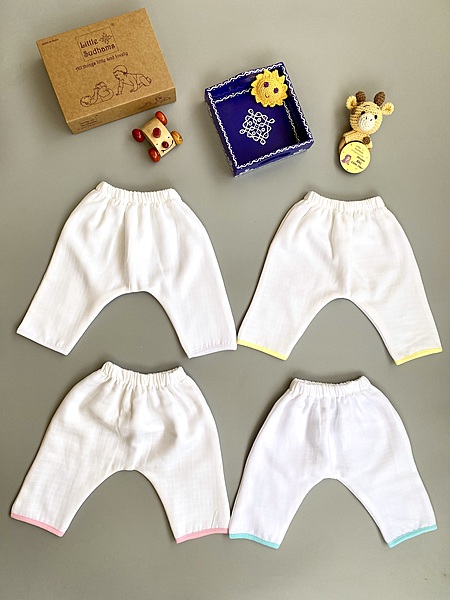 Organic Cotton Muslin Pants (Pack of 4)