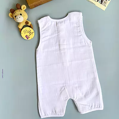 Muslin Cotton Sleeveless Romper | New Born Baby | Unisex Premium | Super Soft