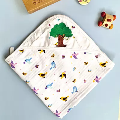 Muslin Cotton Hooded Baby Bath Towel