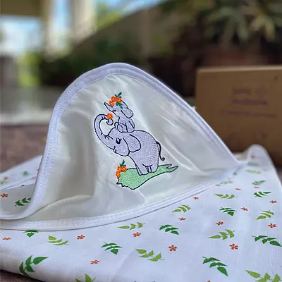 Muslin Cotton Hooded Baby Bath Towel