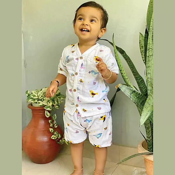 Muslin Cotton Short-Sleeve Set