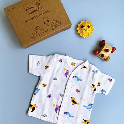 Muslin Cotton Short-Sleeve Set