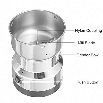 Nima Multifunctional Mixer Grinder For Spices, Seeds, Coffee Beans Pack of 1 (Colour: Silver)
