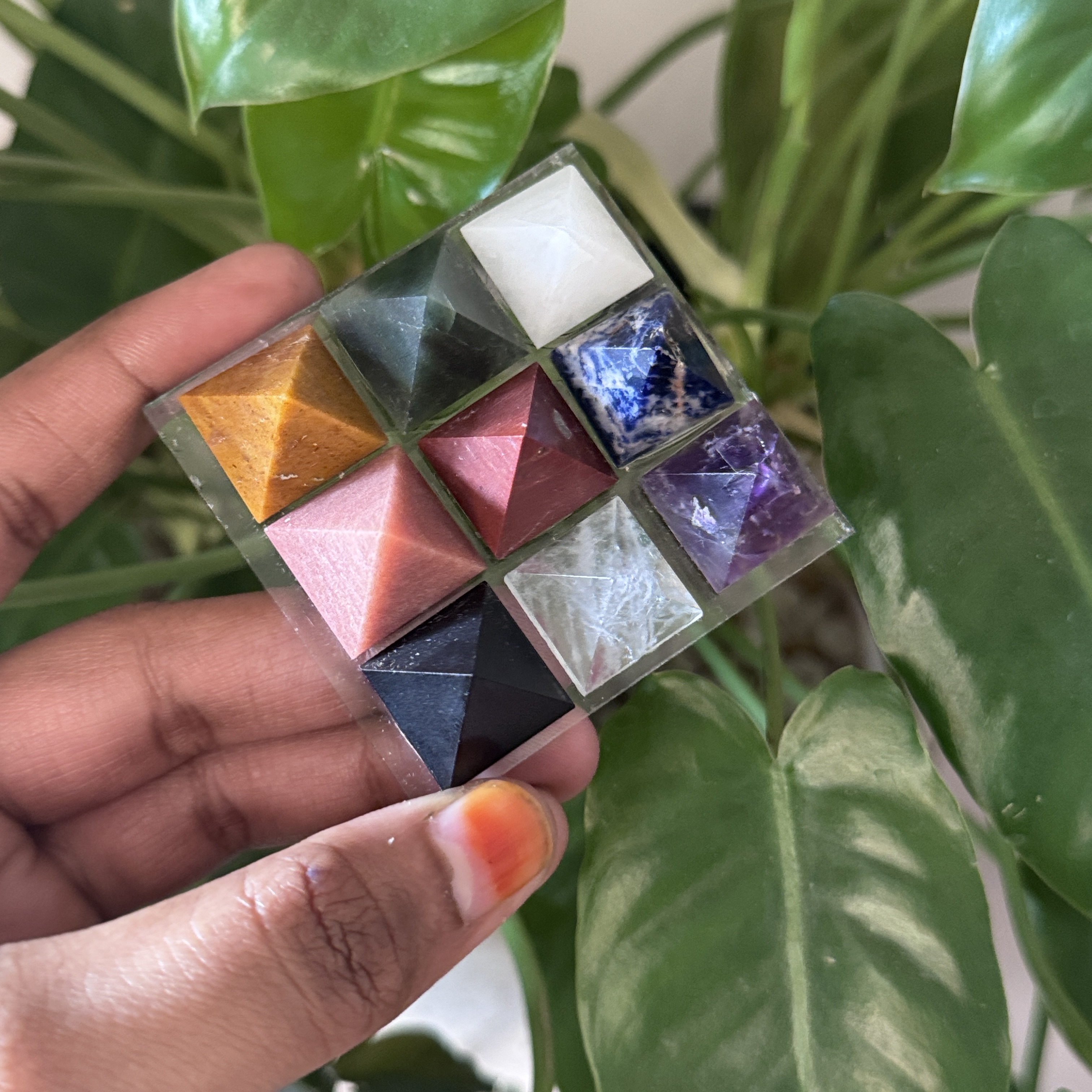 Nine Gemstone Resin Pyramid Nine Gemstone Resin Pyramid