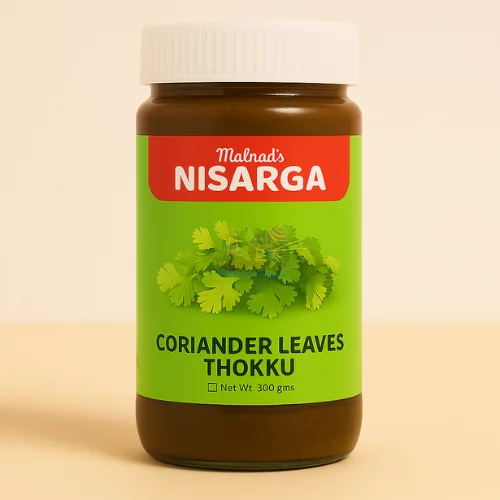 Nisarga Coriander Leaves Thokku | Fresh, Spicy & Aromatic South Indian Delight (300g)