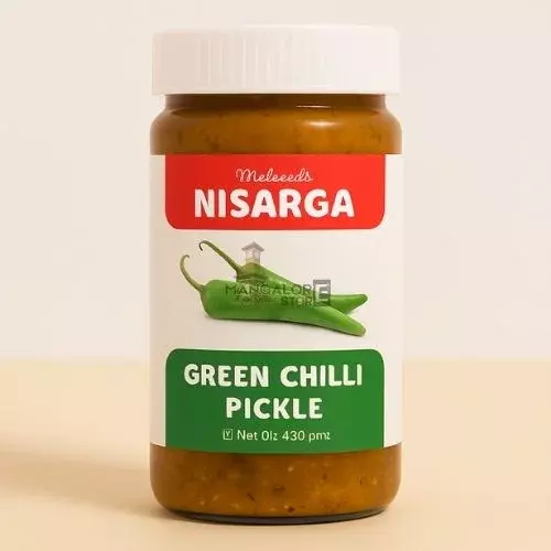 Nisarga Green Chilli Pickle – 300g | Spicy & Flavorful Condiment