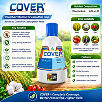 Dhanuka COVER LIQ® Insecticide (Chlorantraniliprole 18.5% w/w SC) – 30 ml | Vetrivel Agro Services