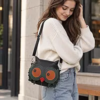 The Nocturne Artisan Owl Crossbody Bag – Sculpted Leather Novelty Bag
