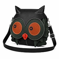 The Nocturne Artisan Owl Crossbody Bag – Sculpted Leather Novelty Bag