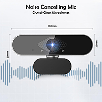 1080P Full HD Webcam for PC with Microphone – USB Plug and Play Camera with 360° Rotation