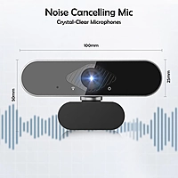 1080P Full HD Webcam for PC with Microphone – USB Plug and Play Camera with 360° Rotation