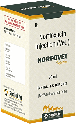 Norfloxacin Injection 30ml bottle for veterinary use
