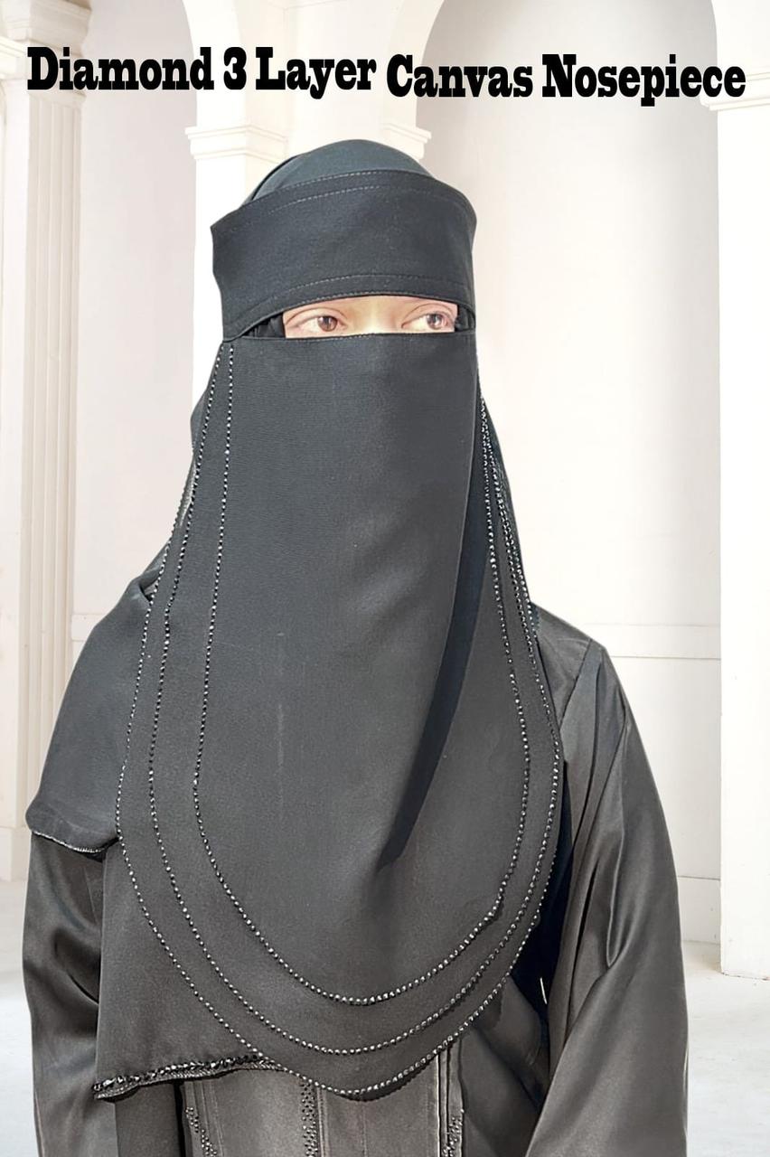 Nose‑Piece With 3 Layers Naqab and Embellished Stone work