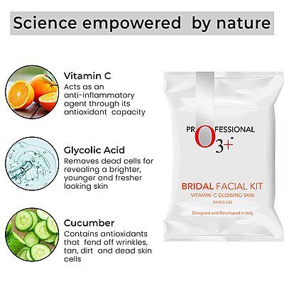 O3+ Bridal Facial Kit Vitamin C Suitable for All Skin Types (44g+103ml)