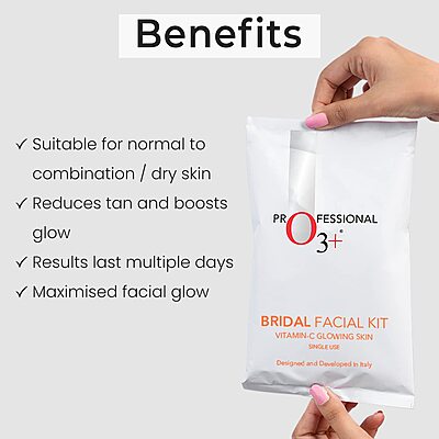 O3+ Bridal Facial Kit Vitamin C Suitable for All Skin Types (44g+103ml)
