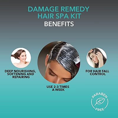 Hair Spa Kit Infused with Argan Oil, Rosemary & Oats for Fall Control, Deep Nourishing & Repairing (60g)