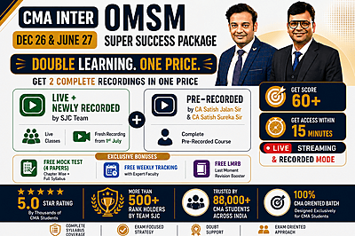 CMA Inter OMSM Latest Batch For Dec 26 & June 27 By SJC Team - Build to make you Pass CMA Inter OMSM Latest Batch For Dec 26 & June 27 By SJC Team - Build to make you Pass