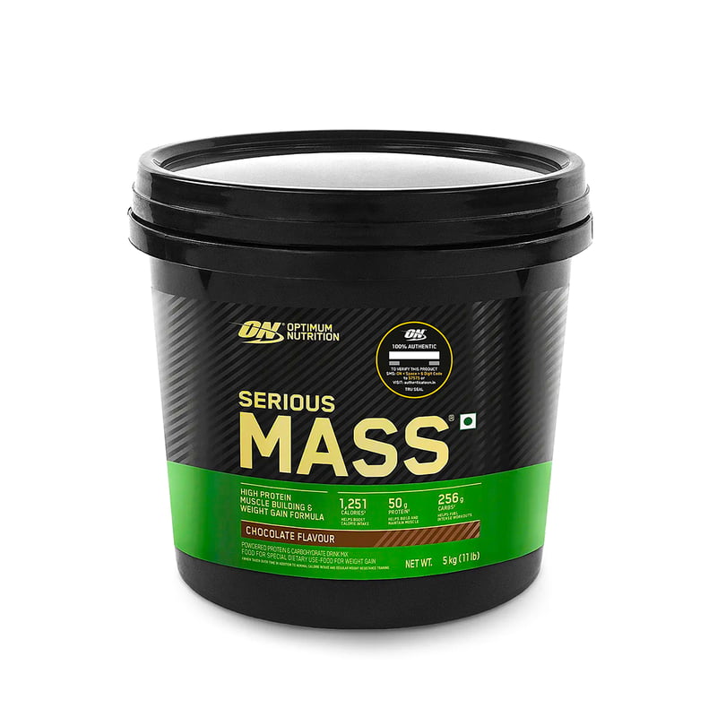 OPTIMUM NUTRITION (ON) Serious Mass Gainer powder (Veg) - Pack of 5 kg (Chocolate)