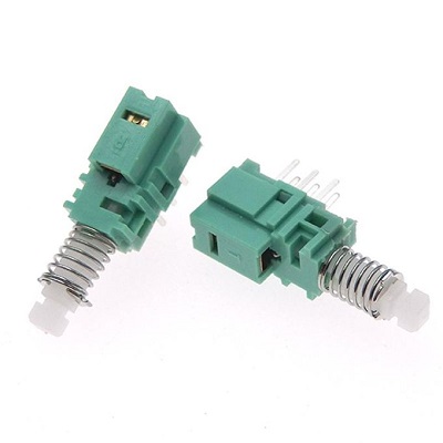 ON-OFF White Power Switch Without Screw – Plastic, Rectangle, Natural Brass Plating